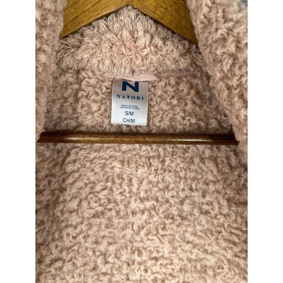 Natori pink blush fuzzy robe w/o belt sz small - Picture 3 of 4